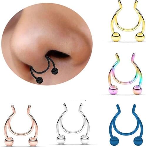 Stainless Steel Antler Shape Nose Ring Clip Nasal Septum Piercing Body Jewelry Easy Breathe Improve Sleeping For Men/Women