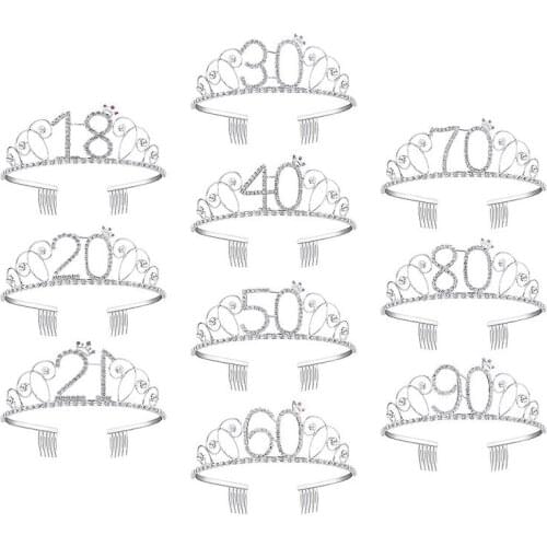 New Birthday Crown Decoration Bling Headband Accessories Wedding Birthday Party Supplies Tiara Girl Gift Crystal Headwear Decor