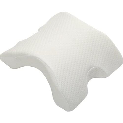 New U-Shaped Curved Memory Foam Sleeping Neck Cervical Pillow with Hollow Design Arm Rest Hand Pillow for Couple Side Sleepers