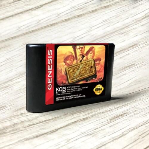 Operation Europe Path to Victory 1939-45 - USA Label Flashkit MD Card for Sega Genesis Megadrive Video Game Console