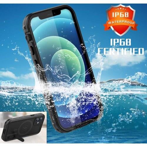 360 Full Protect For iPhone 12 Pro Max Waterproof Case For iPhone 12mini 12 Armor Shockproof Cover Phone Cases Holder Kickstand