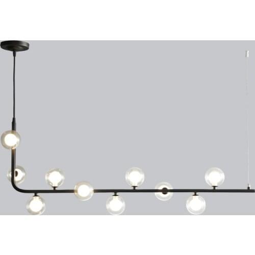 Nordic Chandelier Lighting For Kitchen Bar Table long chandelier French Design Black Gold Chandelier Hanging Lamp Fixture