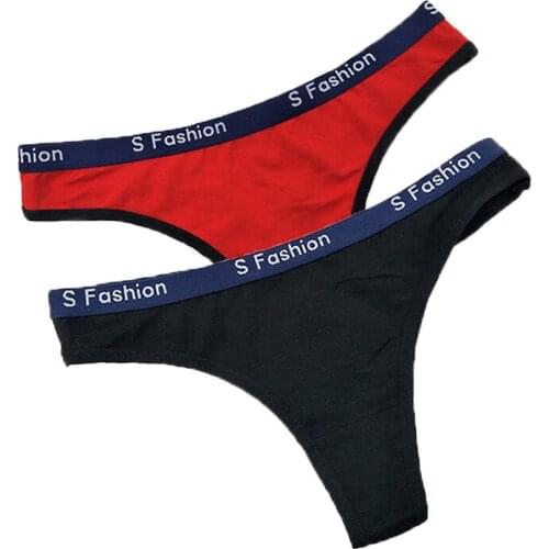 OURBLOG 2pcs/lot Girl Briefs Womens Sexy G-strings Thongs Ladies Tangas T-back Woman Cotton Underwear Lingerie Panties M L XL