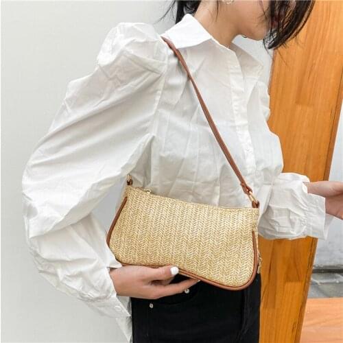 Bag Women 2021 New Straw Woven Bag Fashion Underarm Shoulder Bags Outdoor Beach Bags Purses and Handbags Bolso Mochila Femenina