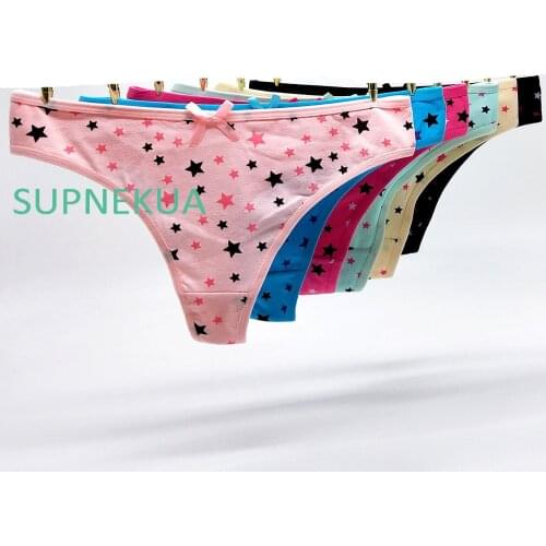 3pcs Sexy Cotton Panties Girls Panties Girl Thongs Underwear Bandages Girl G String Low Waist Teen Thong Calcinha Size M