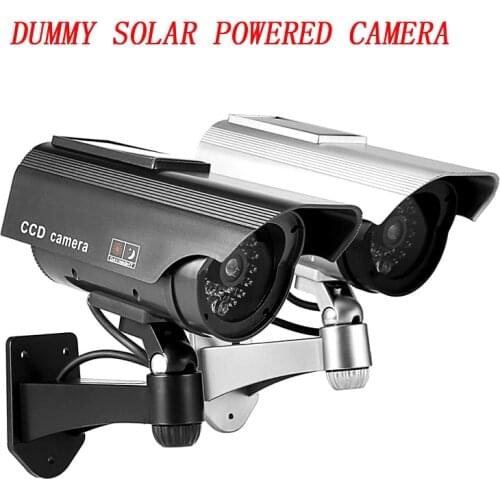 Video Surveillance LED CCTV Solar Battery Powered Dummy Camera Security Flicker Blink Camera Fake Camera Foy Indoor Outdoor