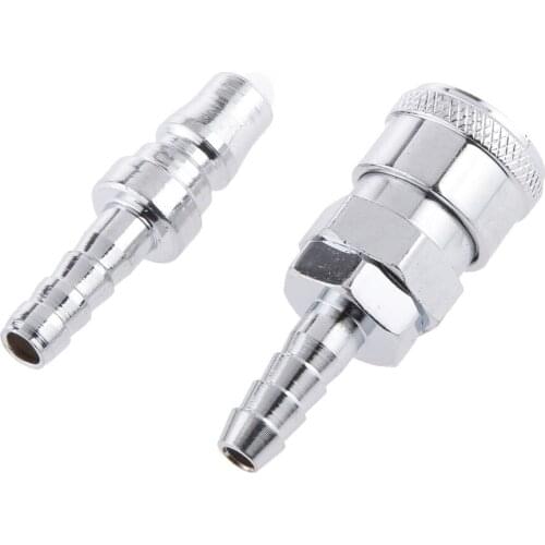 1 Pair Stainless Steel SH20+PH20 Air Line Quick Fittings Air Hose Connector Couplers For 1/4'' Hose Replacement Silver