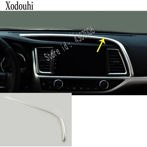 For Toyota Highlander 2018 2019 2020 Car Sticker Styling Middle Console Central Control Navigation Air-condition Trim Frame 1pcs