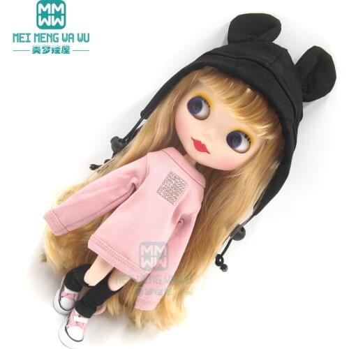 1pcs Blyth Doll Clothes Sequined sweatshirt, sneakers, casual hat, sock for Blyth Azone OB23 OB24 doll accessories