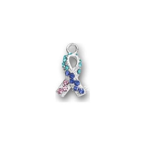 10pcs a lot silver plated multicolor crystal ribbon jewelry(184197)