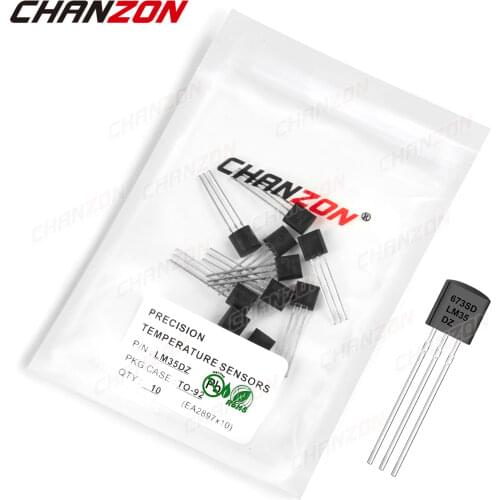 10Pcs LM35DZ TO-92 LM35 PRECISION TEMPERATURE SENSORS Transistor Bipolar Junction BJT Triode Tube Fets Integrated Circuits