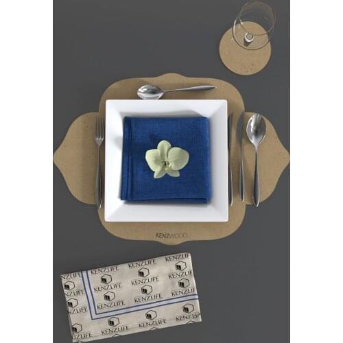 2pcs/set Solid Design Placemats With Coaster Non Slip Table Mats Kitchen Wood Mdf Accessories Home Pad Coaster Dining Table