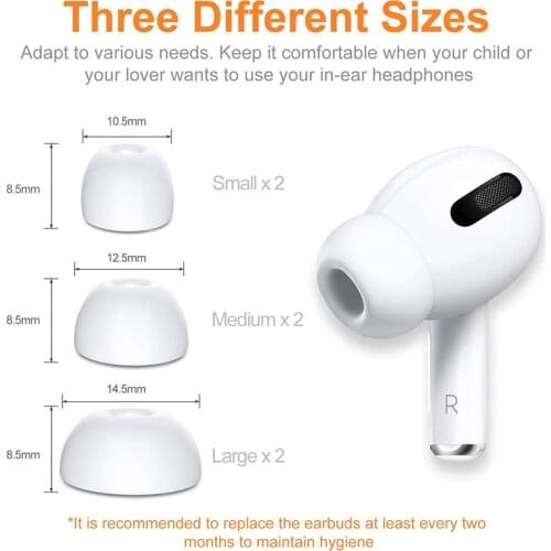 3 Pairs Ear Tips for Airpods Pro Noise Reduction Silicone Earbuds Earphone Case Earplug Cover for Airpods Pro Eartip Earcap plug
