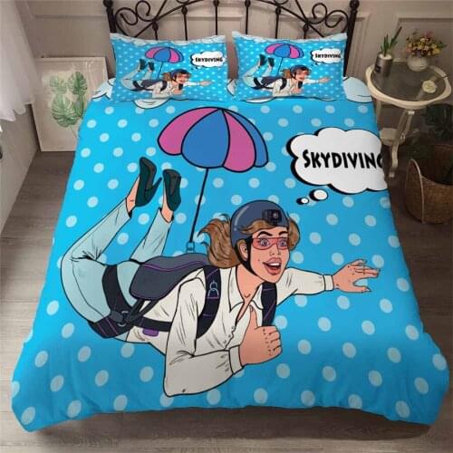 HELENGILI 3D Bedding Set Paragliding Print Duvet Cover Set Bedclothes with Pillowcase Bed Set Home Textiles #YC-310