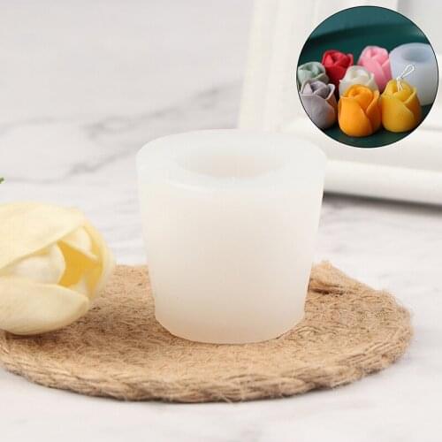 3D Tulip Candle Mold Silicone Mold Handmade Resin Molds Plaster Wax Aromatherapy Plaster Candle 3D Silicone Mould