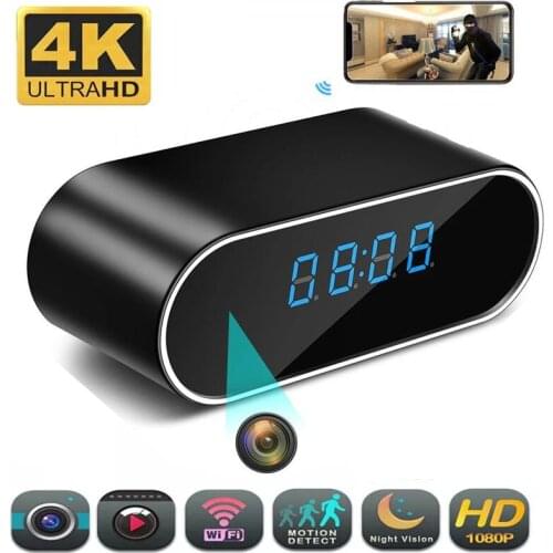 4K HD Clock Camera Wireless WIFI Camera Micro Cam IR Night View Alarm Camcorder Digital Watch Video Mini DVR Oculta Small Cam