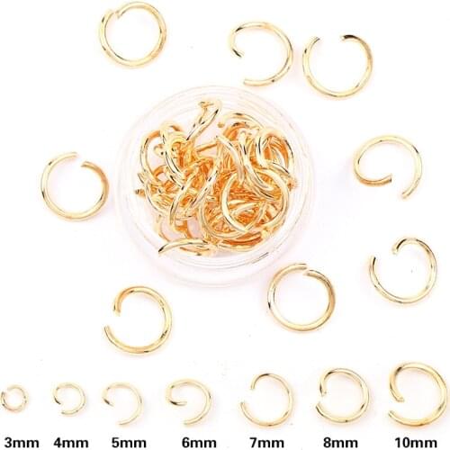 8g/lot New Rose Gold Mixed Color 4/5/6/7/8/9/10mm Tone Metal Open Jump Rings Necklace With Close Tool Ring DIY Jewelry Making
