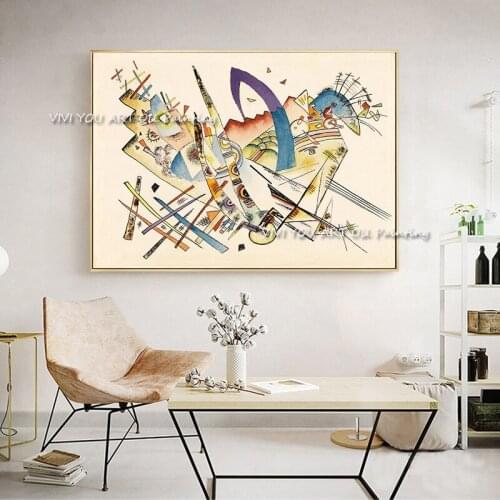 Abstract Colorful Kandinsky Animal Pictures Home Decoration Oil Paintings Poster 100% Handmade Wall Art Modular Living Room
