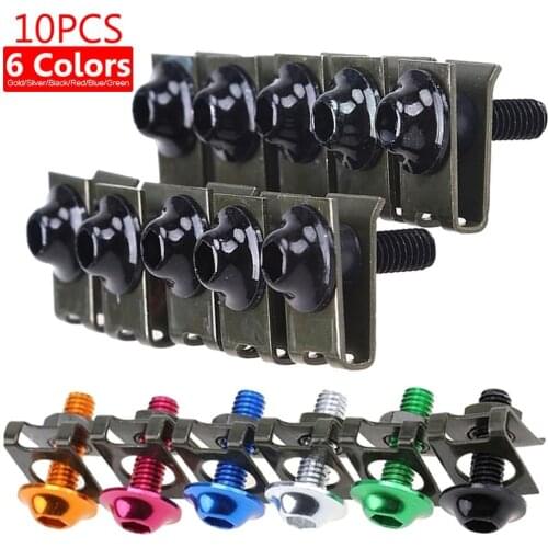 10Pcs M5 Motorcycle Aluminium Alloy Bolts Speed Fastener Clips Screw Spring Nuts