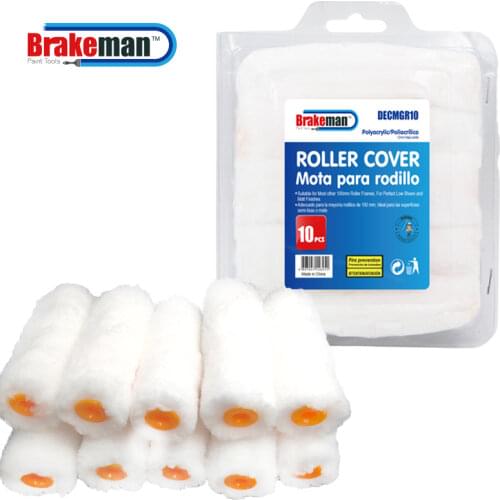 BRAKEMAN 10Pcs 4inch Mini Household Paint Roller Cover Set White Paint Short Pile Paint Roller Sleeves Roller for painting walls