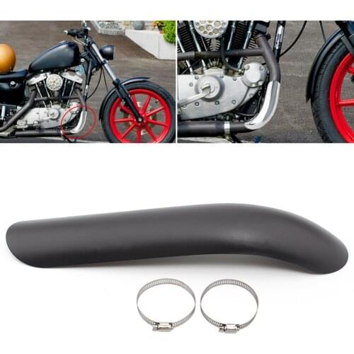 Black Motorcycle Exhaust Pipe Heat Shield Cover Guard Anti-scald Protector For Chopper Cruiser Dirt Bike Cafe Racer Motocross