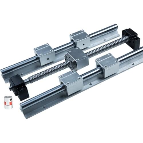 CNC Router Ballscrew SFU1605 Length300-900mm +2PCS Linear Guide SBR16+4 PCS SBR16UU + Supporter BK12BF12 + Coupler 8 *10