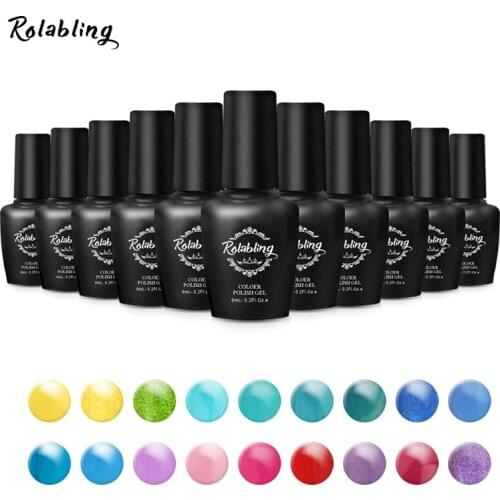 Rolabling nail gel polish various of colorful gel lacquer one step nail polish for mood color glue nail art soak off gel