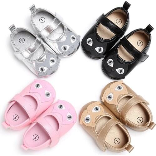 Baby shoes spring and autumn models love baby girl newborn baby artificial PU cartoon cat childrens shoes
