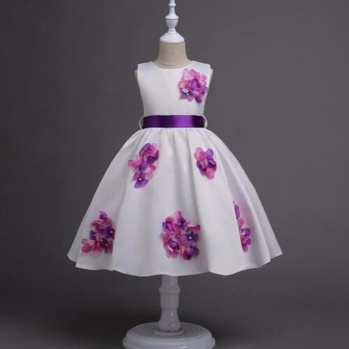 Kids Infant Girl Flower Petals Dress Children Elegant Dress Pageant Vestido Infantil Tulle Formal Party Dress for 3-16Y Girls