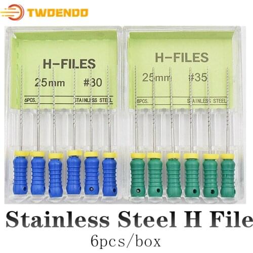 Dental Root Canal Treatment Files Stainless Steel H File 21mm 25mm Endo Files #15-40 Endodontic Files Hand Use