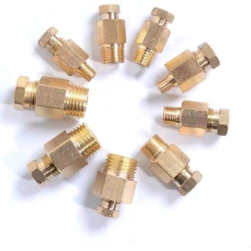 Compression Ferrule Tube Compression Fitting 4 6 8mm OD Tube Connector Machine tool lubrication Brass oil Pipe Fitting adapter