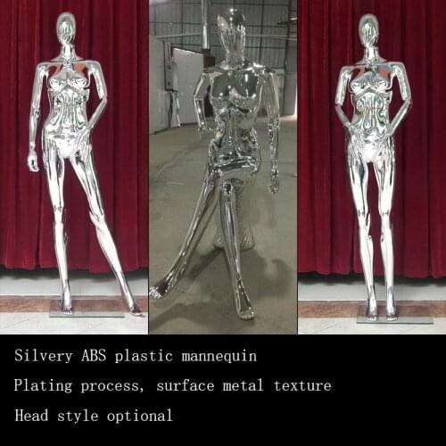 EU & US Body clothing show chrome mannequin Plastic material women clothes store Full-body display model with metal base