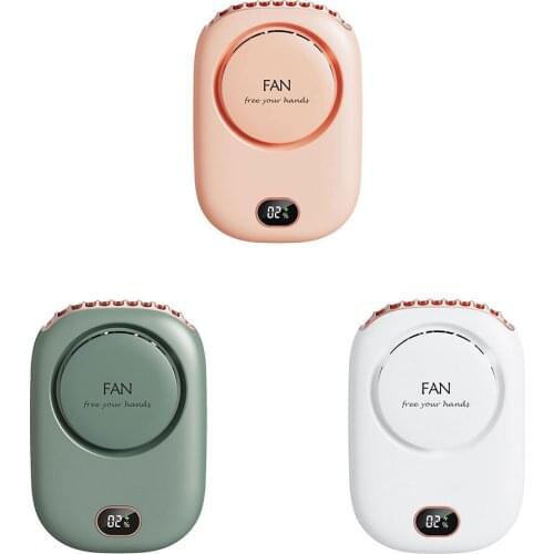 Mini Neck Fan Portable Bladeless USB Rechargeable Mute Sports Fans for Outdoor Ventilador Portatil Abanicos Cooling with led