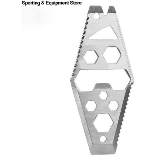 EDC Multifunction Bottle Opener Wrench Screwdriver Saw Blade Ruler Key Chain Outdoor Survival Hiking Portable Pocket Multi Tool