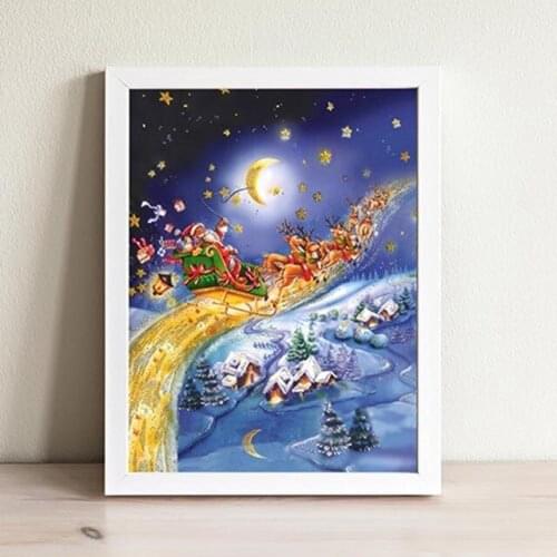 Modular Pictures Nordic Style Poster Wall Art Merry Christmas Moose Snow Santa Claus Canvas Painting Kids Room Home Decor