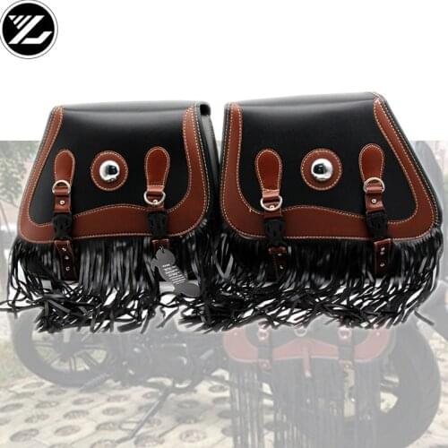Motorcycle bag For Sportster XL 883 1200 Motor Saddle Bags Pu Leather Motorbike Side Tool Luggage Bag for Harley kawasaki yamaha