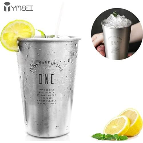 YMEEI 304 Stainless Steel Beer Mug Water Cup 350ml Bar Coffee Milk Mug Drinkware Portable Travel Tumbler Anti-broken Cups
