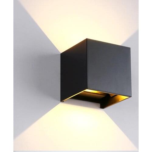 Square/Round Outdoor Wall Light 12W Aluminum Waterproof Wall Lamp Adjustable Led Floodlight Hotel living room Lighting AC85~265V