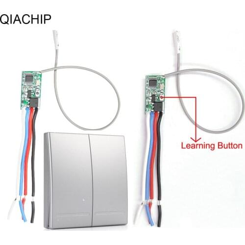 QIACHIP 433Mhz DC 12V 24V 1 CH Wireless Remote Control Switch RF Receiver Controller Mini Module Led Lighting Wall Panel Switch