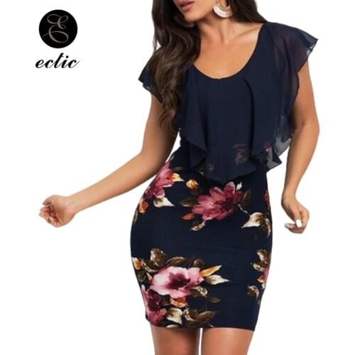 Sexy Tight Mini Dress Floral Print Chiffon Cape Sukienka Curvy Plus Size Bodycon Short Elegant Dress Women Empire Waist Dress