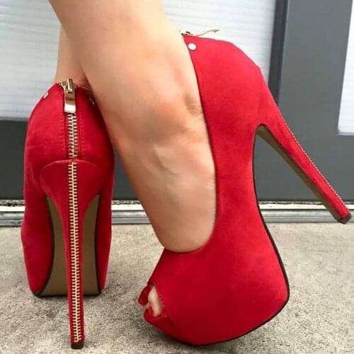 SHOFOO shoes,Beautiful fashion womens shoes, suede, about 14.5 cm high-heeled womens shoes, round toe pumps, womens shoes