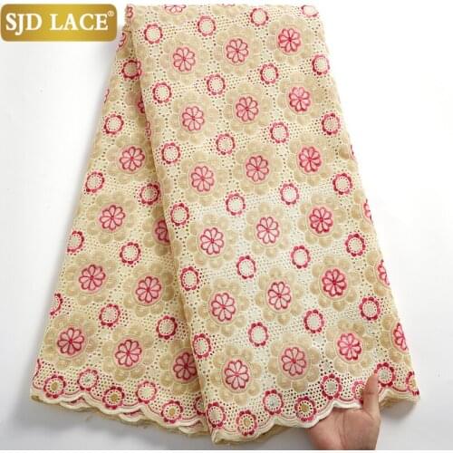 SJD LACE New Design African Lace Fabric Embroidery Tissu Cotton High Quality Swiss Voile Laces In Switzerland For Wedding A2457