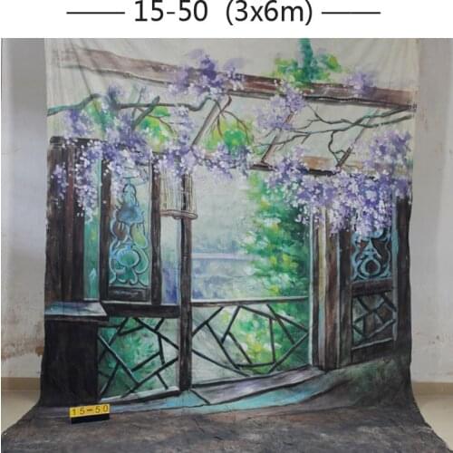 2017 10*20ft Hand Painted cloth photography background wedding,toile de fond studio photo 1550, muslin scenic photo backdrops
