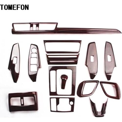 TOMEFON For Mazda3 Axela 2017 Carbon Fiber Wood Paint Car Interior Front Rear Window Switch Air Vent Gear Shift Trim Cover 14pcs
