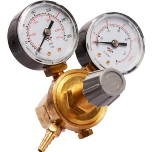 TOP Argon CO2 Gas Cylinder Pressure Regulator MIG TIG Welding Flow Meter Pressure Gauge W21.8 1/4 Thread 0-20 Mpa Regulator