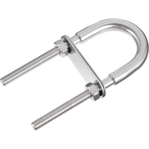 2 Pcs 304 Stainless Steel U Bolt U Shaped Tube Clamp Marine Rigging Bow/Stern Eye U-Bolt for Boat Hardware Boat Parts