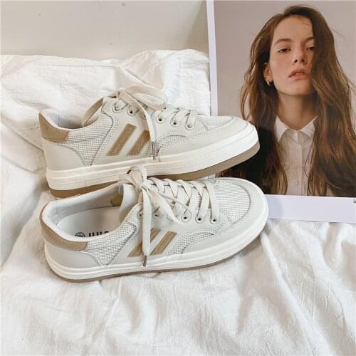 Women shoes 2021 new sports shoes women round head breathable mesh low-cut vulcanized shoes Korean casual white shoes