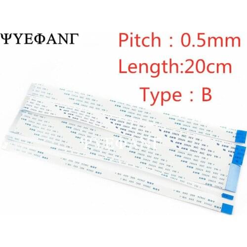 10PCS FPC Ribbon Flexible Flat CABLE PITCH 0.5MM 200MM B-Type 4P 6P 8P 10P 12P 16P 20P 22P 24P 26P 30P 40P 60P FFC WIRE