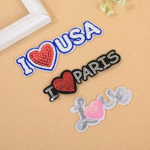 100 Pcs/lot Embroidery Patch Letter Iron Sequin Applique Stickers Iron Angel Wing Wholesale Bag Clothing Sewing Accessories