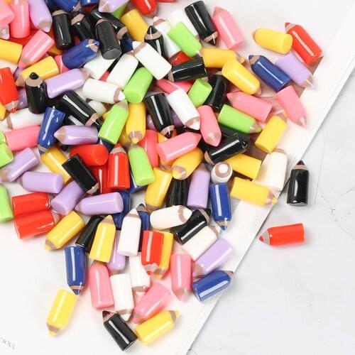 20pcs Colored Mini Pencils Resin Arts Miniatures DIY Craft Basteln Phone Shell Patch Arts Hair Accessories Desk Ornaments Home